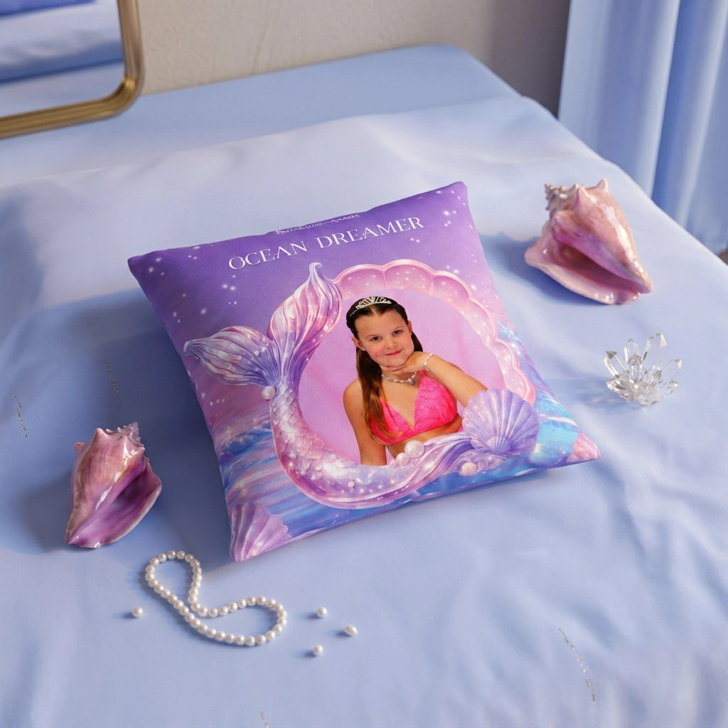 Mermaid Shell Personalised Cushion