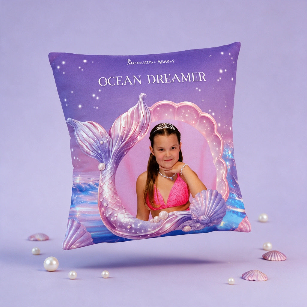 Mermaid Shell Personalised Cushion
