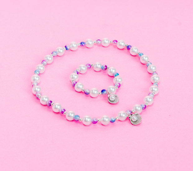 Mermaid Necklace & Bracelet Set Princess Pearl