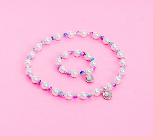 Mermaid Necklace & Bracelet Set Princess Pearl