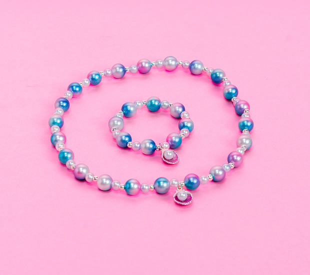 Mermaid Necklace & Bracelet Set Princess Pearl