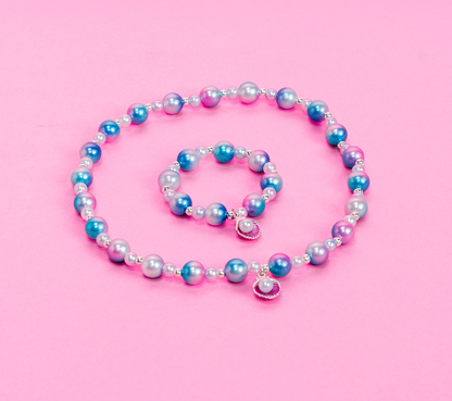 Mermaid Necklace & Bracelet Set Princess Pearl